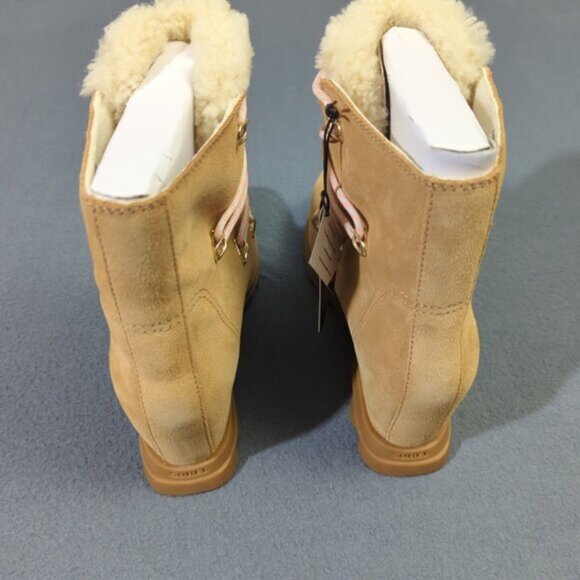 Sorel Booties Women's 10 Tawny Buff Gum 2 Joan of Arctic Wedge III Lace Cozy NWT - Picture 5 of 11